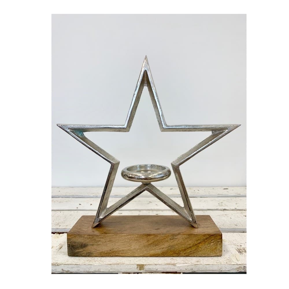 Aluminium Star Tea Light Holder