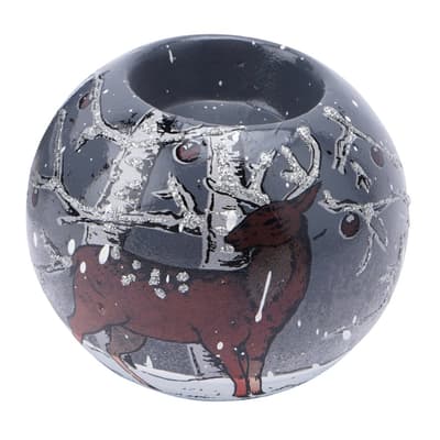 CGB Giftware Stag Ceramic Circular Candle Holder
