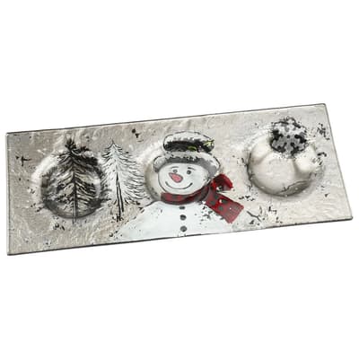 CGB Giftware Christmas Snowman Tea Light Plate