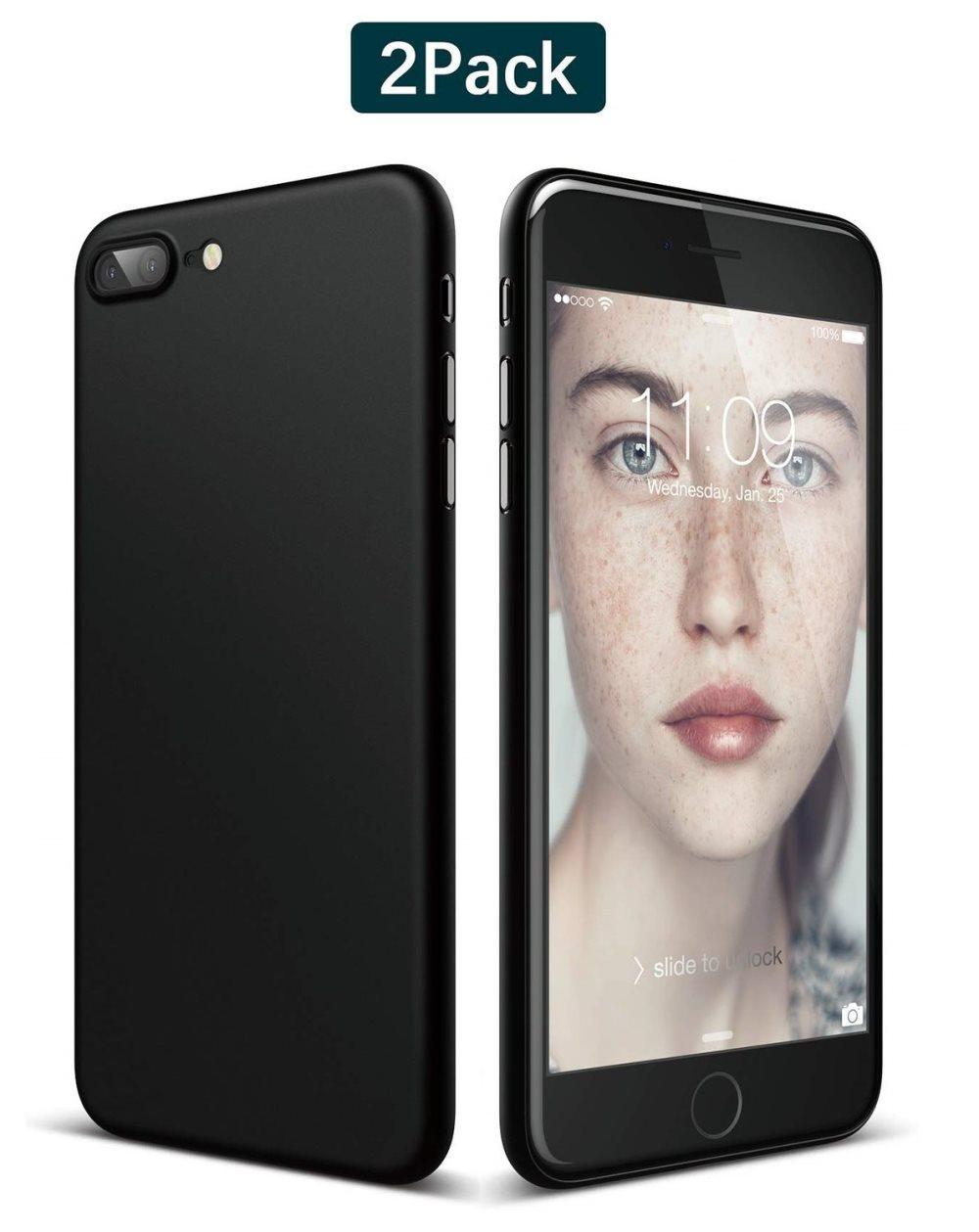 2-pack C4U® Matbelagt iPhone 8+/7+ skal fodral - slank til supertynd