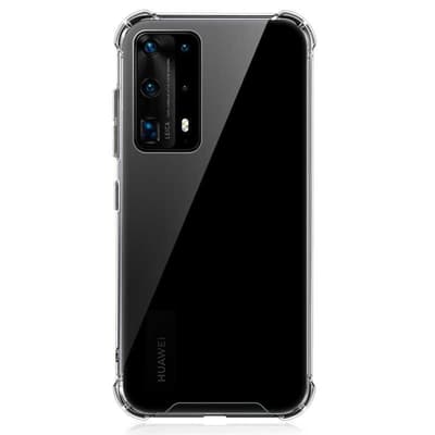 Huawei P40 ShockClear - Slim transparent / sort shell C4U®