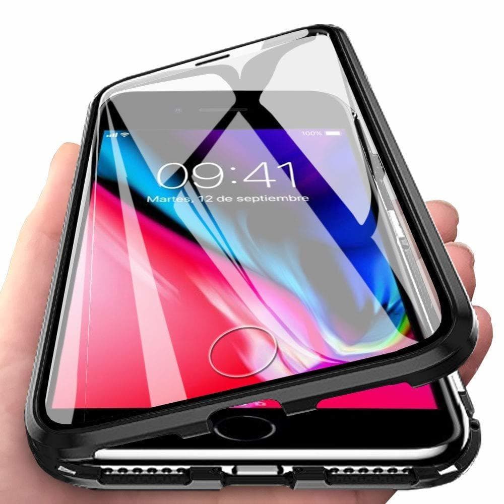 Premium iPhone 8 Plus / 7 Plus stødabsorberende magnetskaller glas C4U®