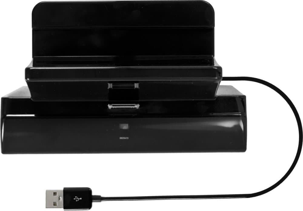 DELTACO dockningsstation för iPad, USB, 0,5m, svart