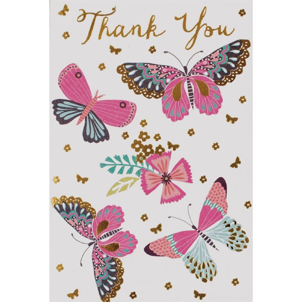 SE Open Butterfly Thank You Individually Wrapped Cards (Pack of 24)