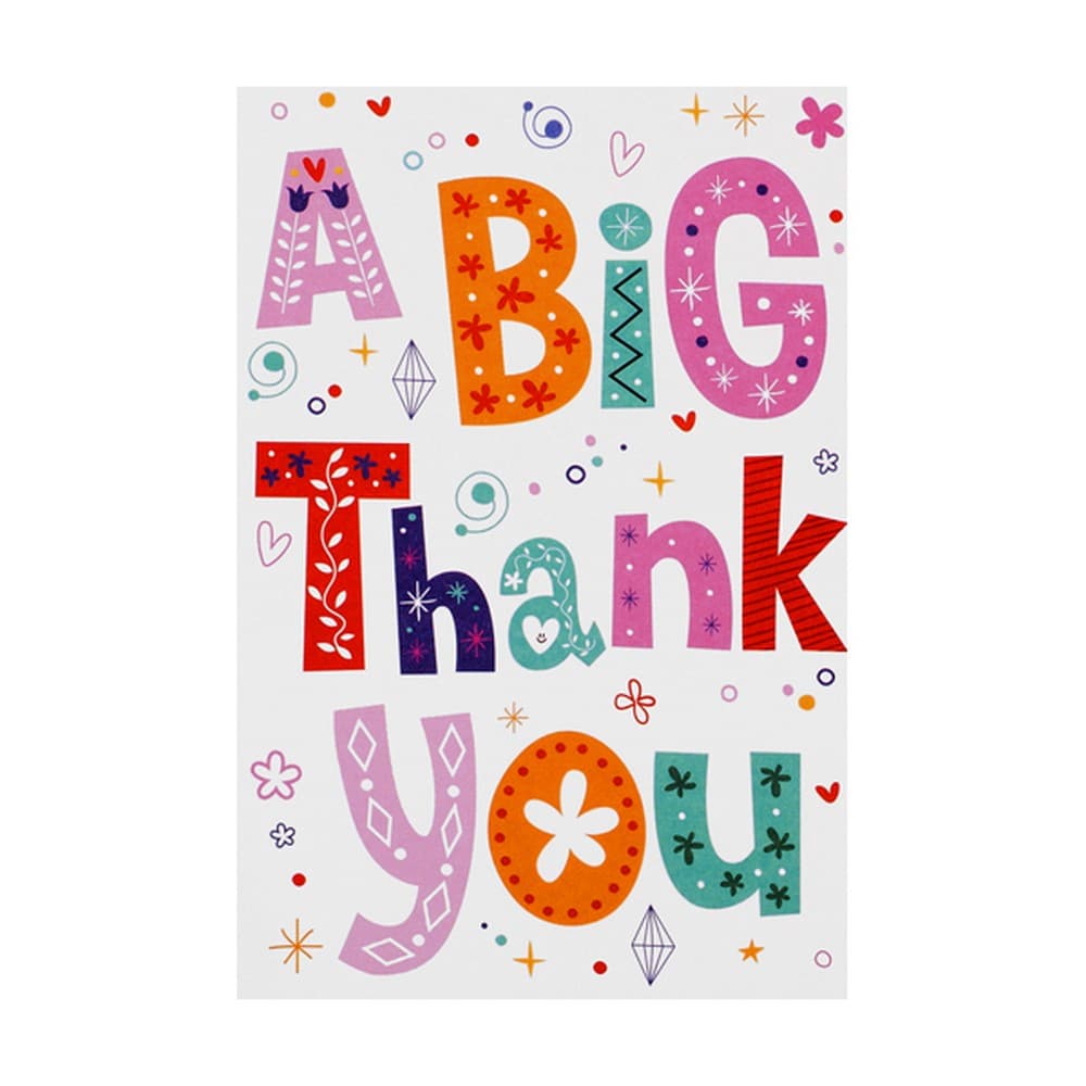 Simon Elvin Open A Big Thank You Individually Wrapped Cards (Pack Of 12)