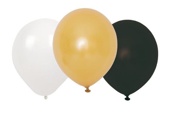Jabadabado Ballonger Guld, svart och vit