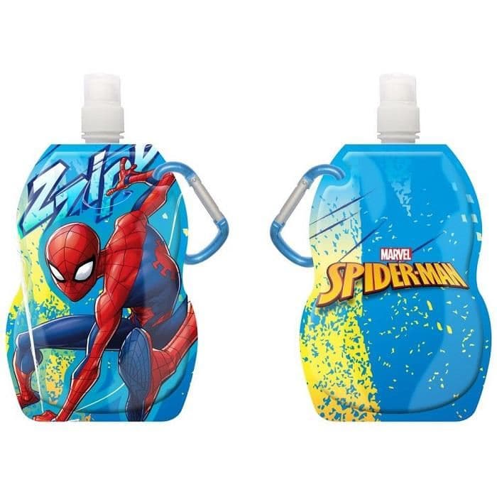 Spiderman Spider Man foldbar vandflaske med karabinhætte 500 ml BLÅ