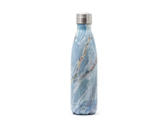 Yoko Design Isothermal Bottle Marble blue, Capacity 0.5 L, Diameter 6.5 cm, Dishwasher proof