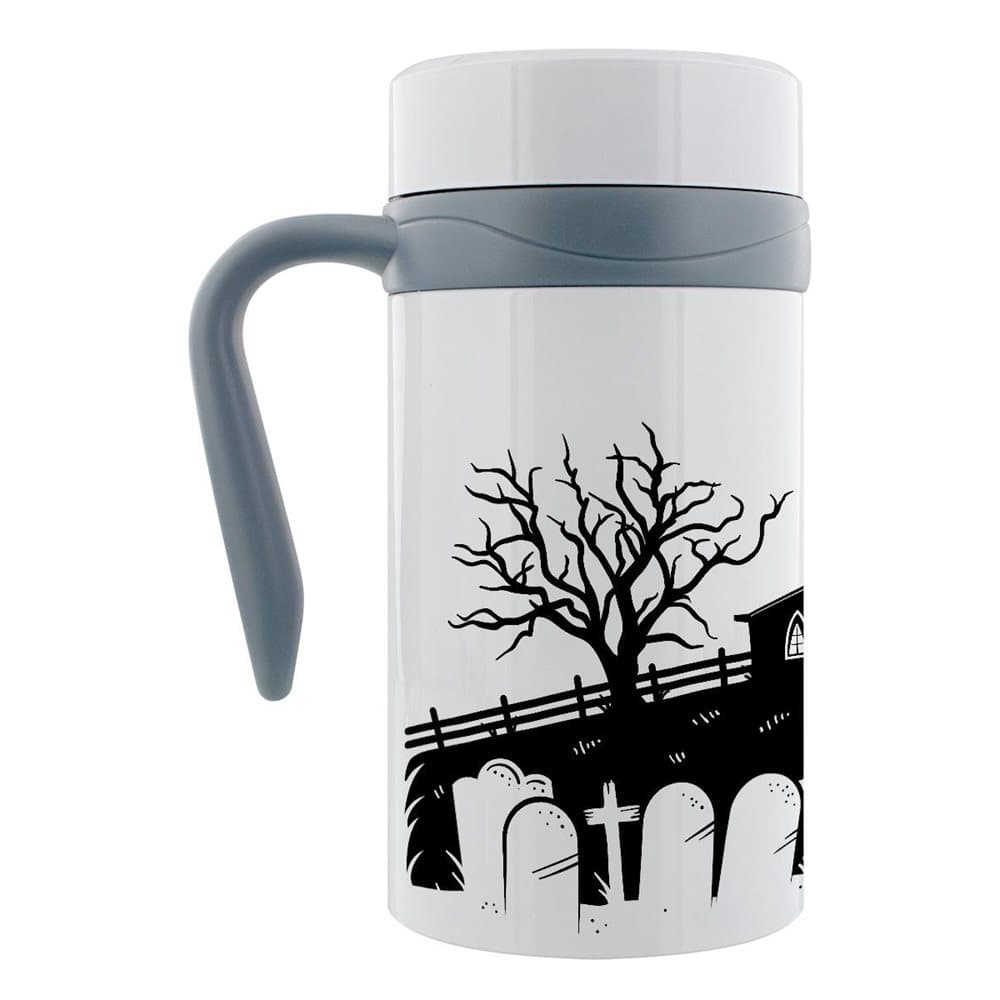 Grindstore Necropolis Church Silhouette Thermal Travel Mug With Handle