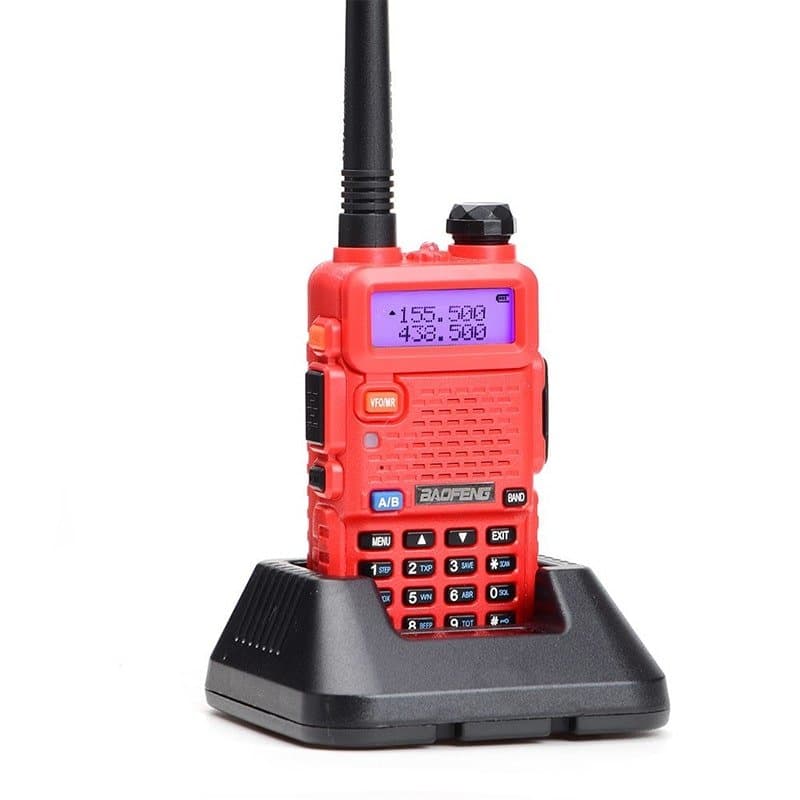 Profesjonell Walkie Talkie med Lommelykt, Rød