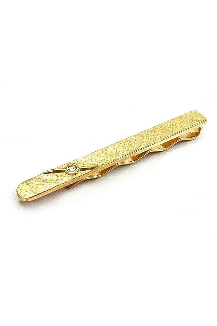 TIE PIN GOLD PLATED CUBIC ZIRCONIA