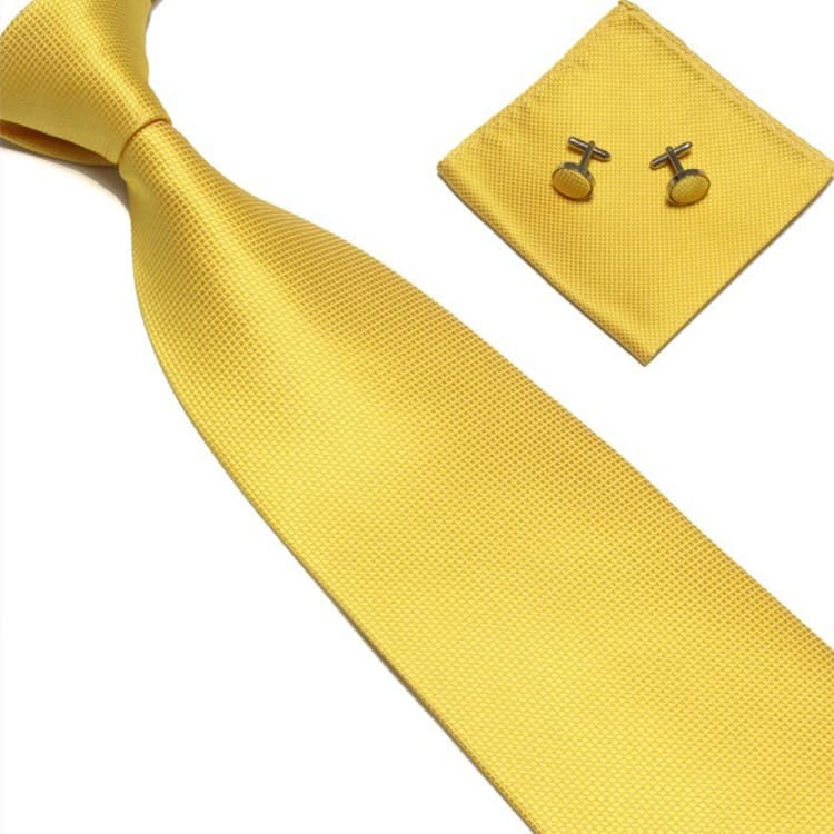 Kostym Accessoarer | Slips + Näsduk + Manschettknappar - Gul