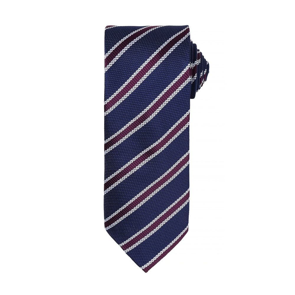 Premier Mens Waffle Stripe Formal Business Tie (Pack of 2)
