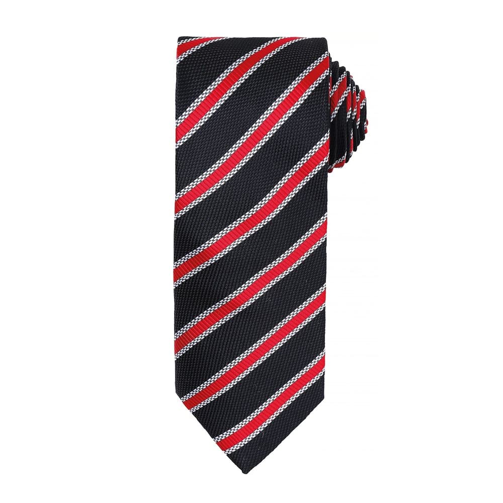 Premier Mens Waffle Stripe Formal Business Tie (Pack of 2)