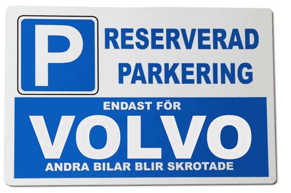 Metall plåtskylt med ' Volvo ' design - 30x20 cm skylt