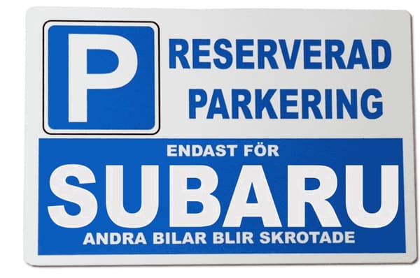 Metall plåtskylt med ' Subaru ' design - 30x20 cm skylt