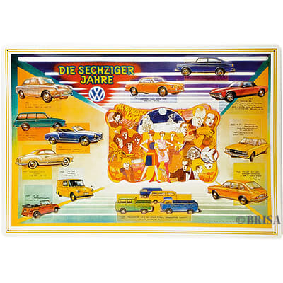 BRISA VW Collection - Volkswagen Bus T1 Kleinbus Transporter Retro metallimerkki (The Sixties/20x30cm)