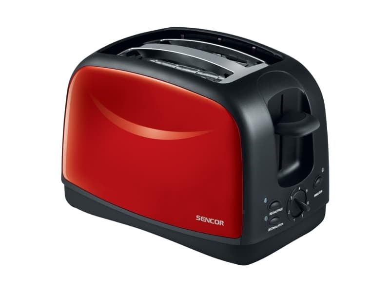 Sencor STS 2652RD, 2 skivor, Svart, Röd, Rostfritt stål, 850 W, 167 mm, 290 mm