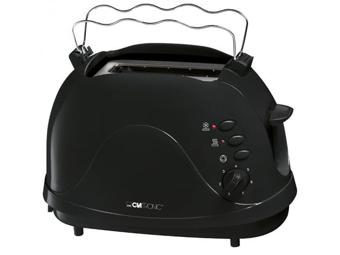 Clatronic TA3565 Toaster med indbygget rist til boller Sort