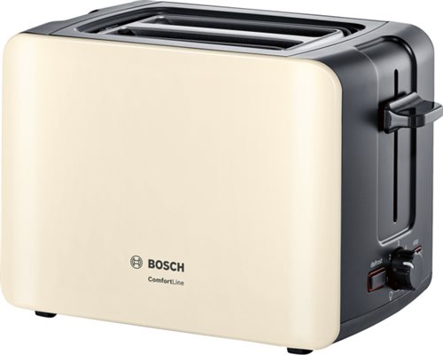Bild av Bosch TAT6A117, 2 skivor, Svart, Gräddfärgad, Knappar, Rotations-, 1090 W, 220 - 240 V, 50 - 60 hz