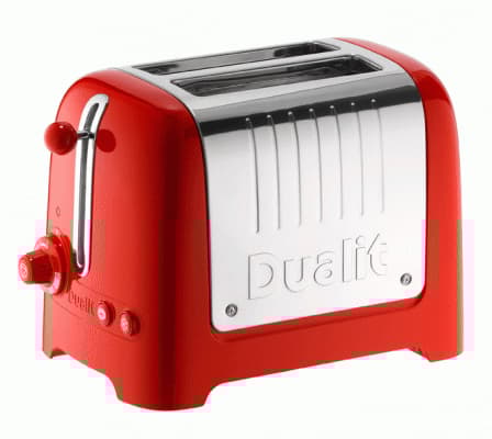 Brödrost DUALIT® Lite - 2/skiv 1100 w - Plast-rostfritt - Blank Röd