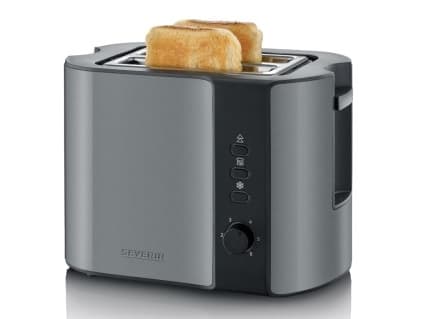 Severin SEV AT 9541 AUTOMATIK-TOASTER, 2 skivor, Svart, Grå, Metallisk, Rostfritt stål, Knappar, 800 W, 300 mm