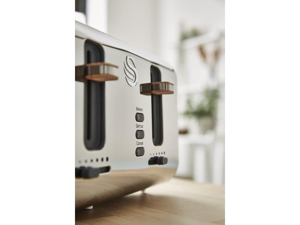 Swan ST14620WHTN brødrister 4 skive(r) Rustfrit stål, Hvid 1500 W
