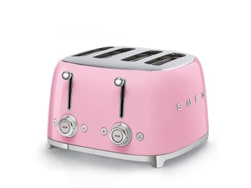 Smeg TSF03PKEU, 4 skivor, Rosa, Stål, Knappar, Nivå, Rotations-, 50''s Style, 2000 W