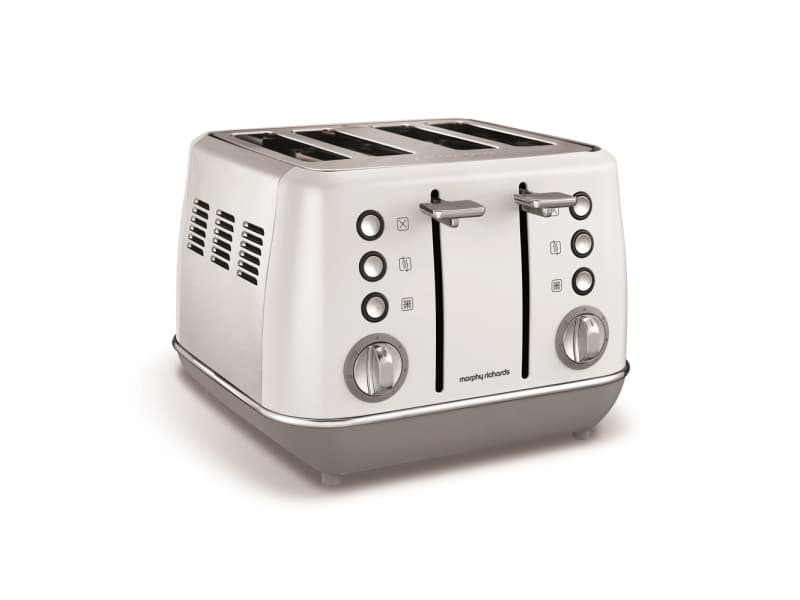 Morphy Richards Evoke Evoke, 4 skivor, Vit, Knappar, Rotations-, Kina, 850 W, 270 mm