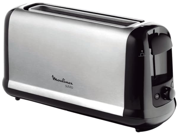 Moulinex Subito 1, 1 skiver, Svart, Rustfritt stål, 1000 W