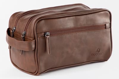 Prisvärd Brun herrnecessär i veganskinn för män - 27x16x12cm