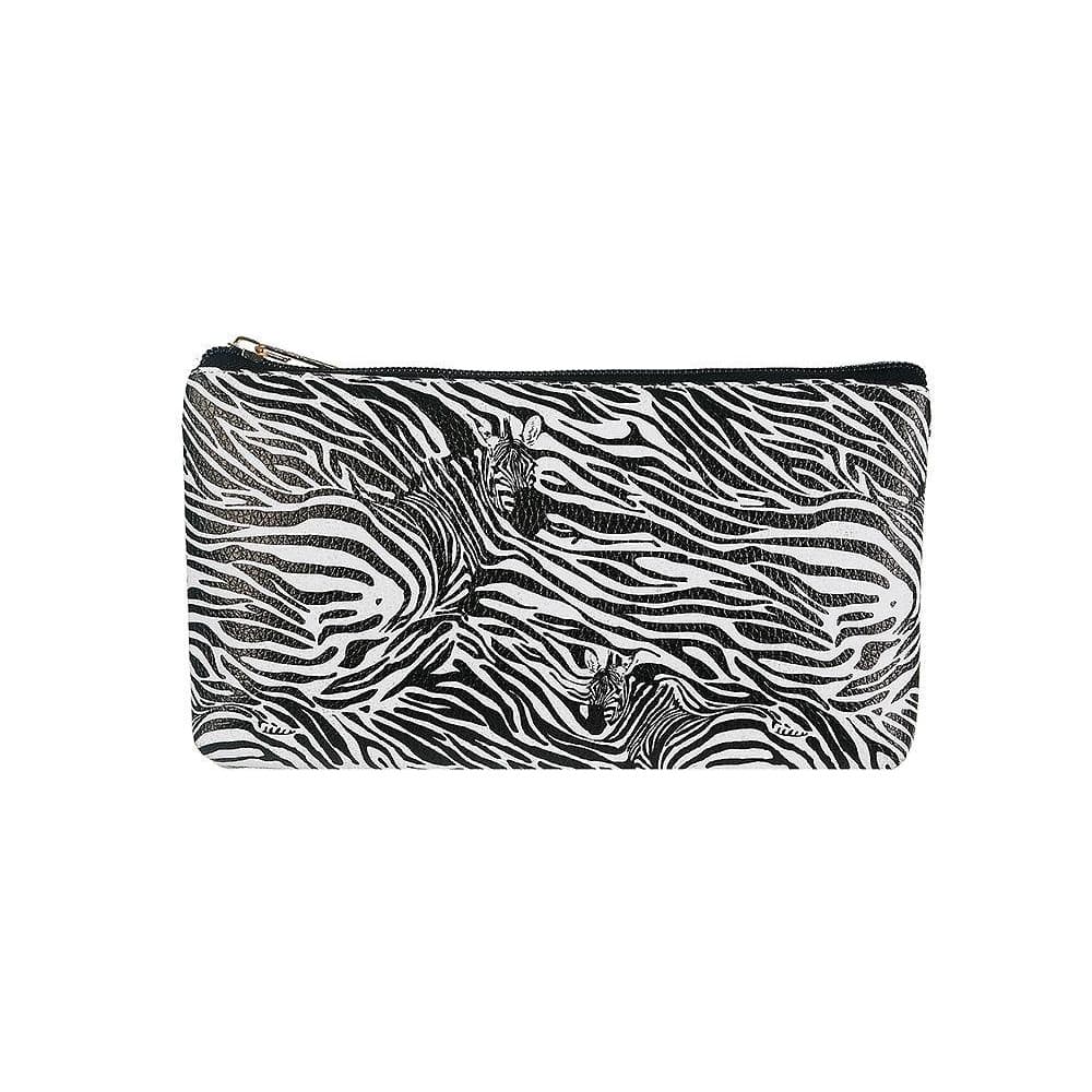 Jewelcity Womens/Ladies Zebra Camo Print Small Flat Makeup Bag