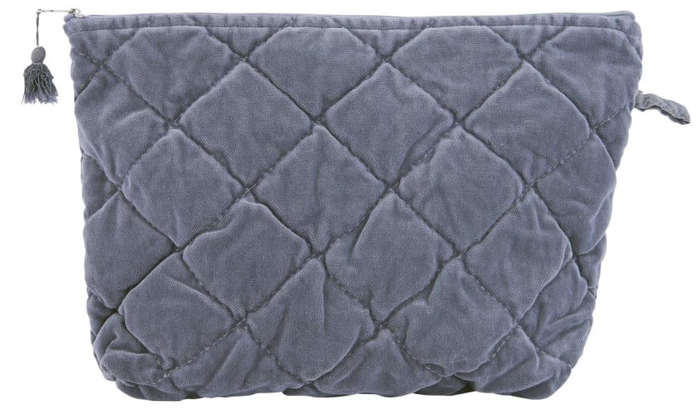 Ib Laursen Necessär Sammet L: 30cm B: 6 cm H: 18 cm Gråblå