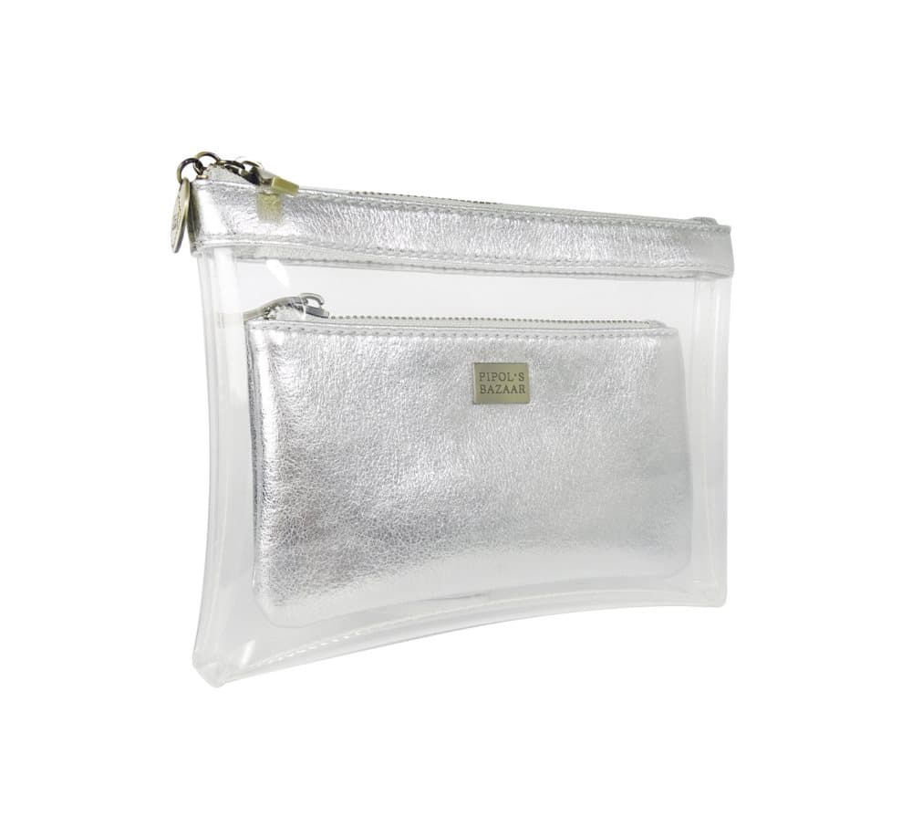 Sminkväska set Pouchy Flat Silver