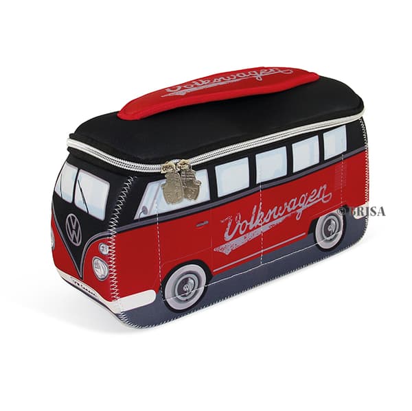BRISA VW Collection - Volkswagen Bus T1 Camper Van Transporter 3D Neoprene Universal Taske (rød & sort)