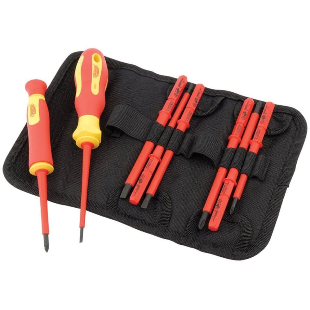 Draper Tools VDE isolert skrutrekker og bladsett 10 deler 05721