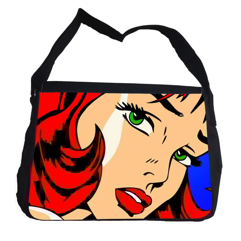 Pop art girl väska med axelrem - Messenger Bag Popart