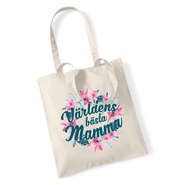 Världens bästa Mamma shopping väska - Tote bag tygkasse