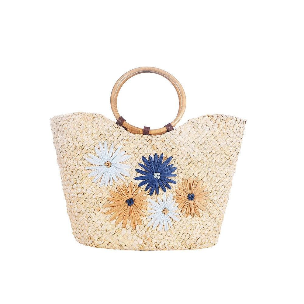 Fable Womens/Ladies Embroidered Floral Straw Handheld Bag