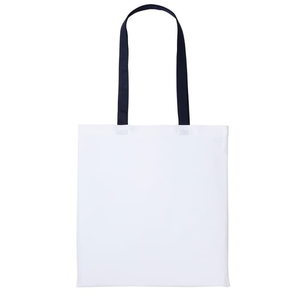 Nutshell Varsity bomuld Shopper lang håndtag Tote White/Oxford Navy One Size