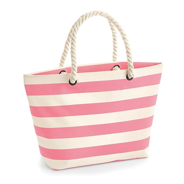 Westford Mill Nautical Beach Bag Natural/Pink One Size