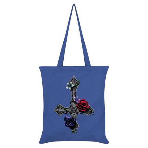Bild av Grindstore Requiem Collective Floral Cross Cornflower Tygväska