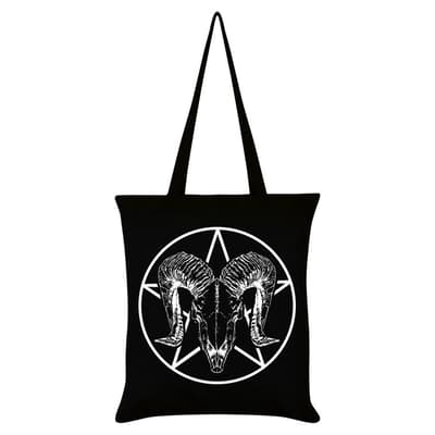 Grindstore Ram Skull Pentagram Tote Bag