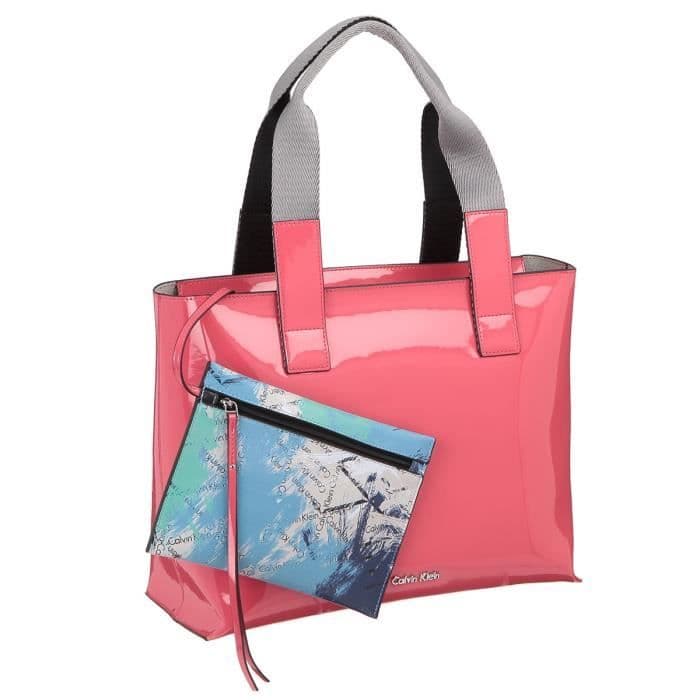 CALVIN KLEIN Patentlæder indkøbstasker K60K601562 - FLOW EW TOTE ROUGE Kvinde