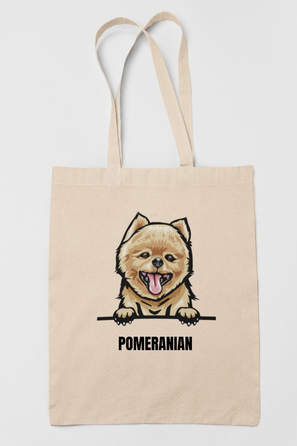 Pomeranian tygkasse hund shopping väska Tote bag