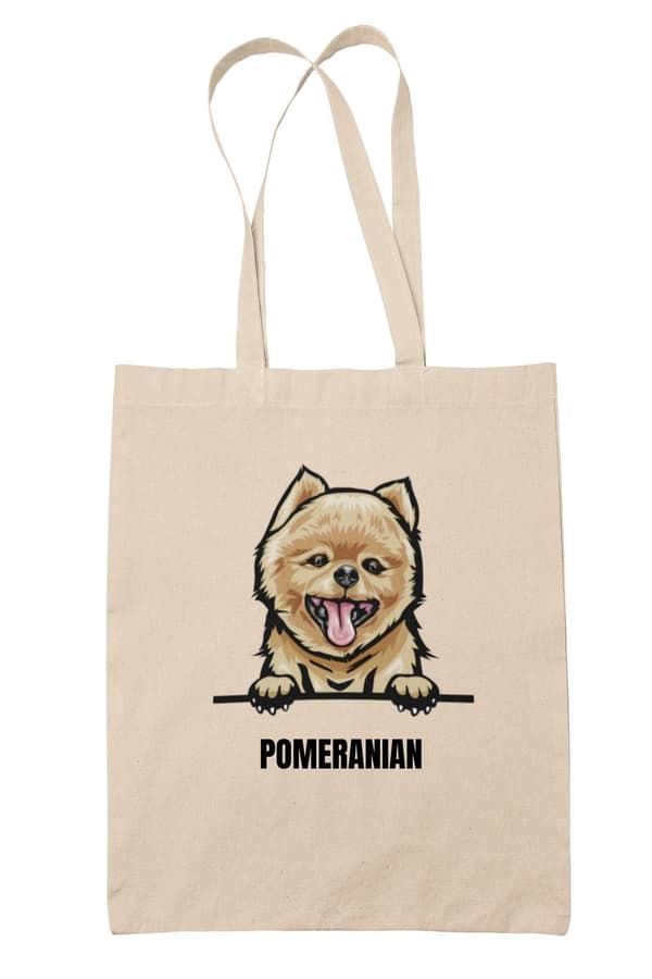 Pomeranian tygkasse hund shopping väska Tote bag