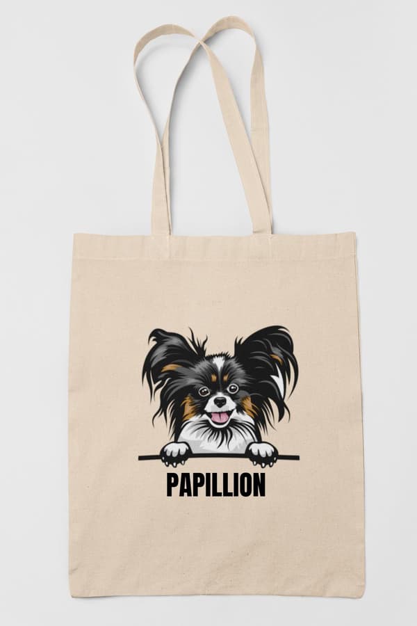 Papillion tygkasse hund shopping väska Tote bag