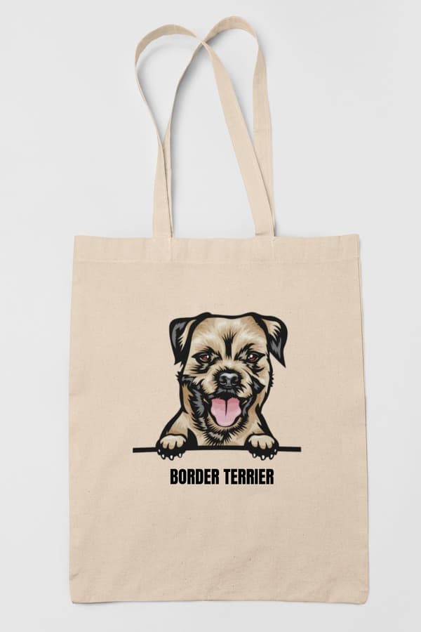 Border terrier tygkasse hund shopping väska Tote bag