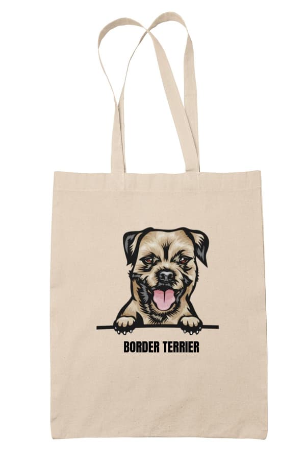 Border terrier tygkasse hund shopping väska Tote bag