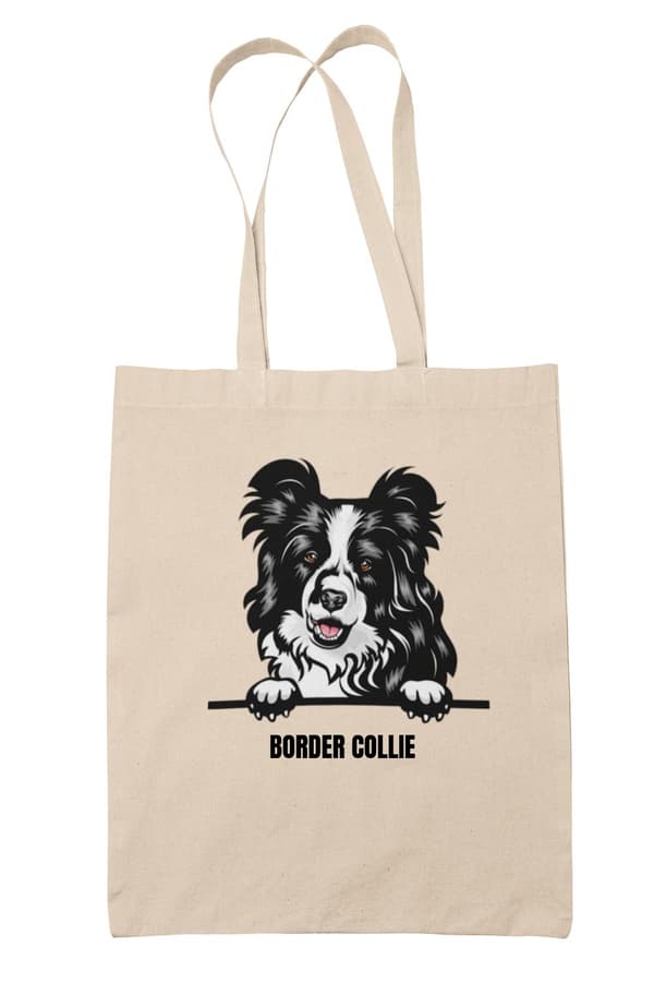 Border Collie tygkasse hund shopping väska Tote bag